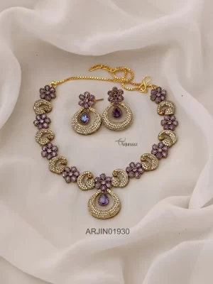 Victorian Purple and White Stone Necklace