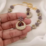 Victorian Purple and White Stone Necklace