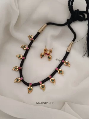 Mango Design Black Thread Necklace