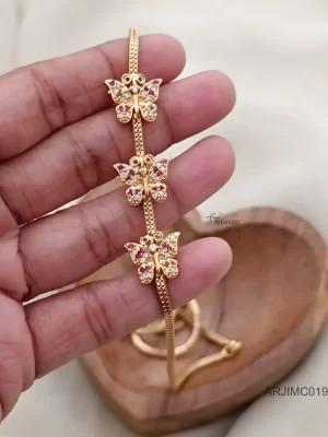 Butterfly Ruby & White Mugappu Chain