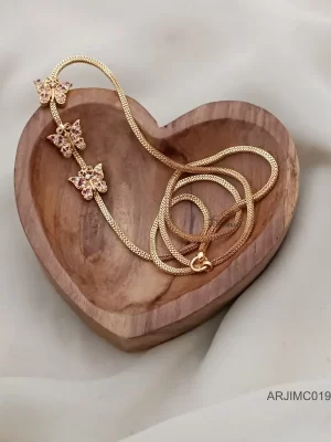 Butterfly Ruby & White Mugappu Chain