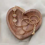 Heart Design Multi Stone Mugappu Chain