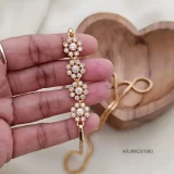 Floral White Stone Mugappu Chain