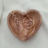 Floral Ruby Stone Mugappu Chain