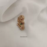 Matte Finish Multi Stone Peacock Saree Pin