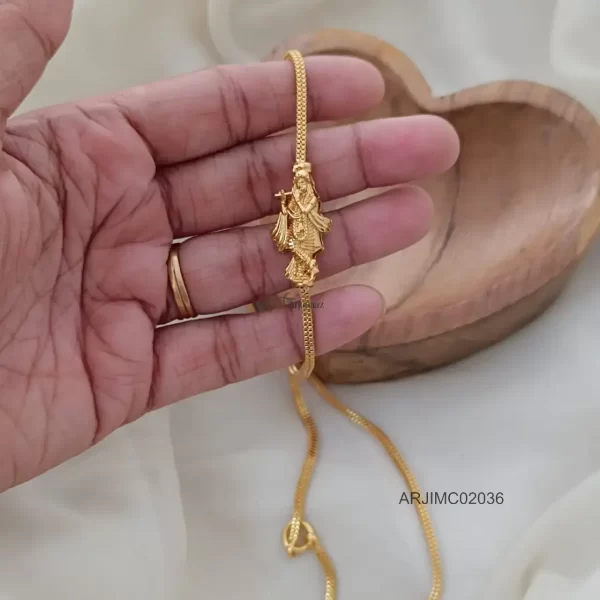 Gold Plated Krishna Mugappu Chain