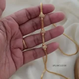 White Stone Ball Mugappu Chain