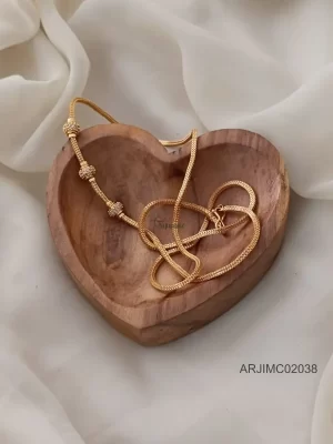 White Stone Ball Mugappu Chain