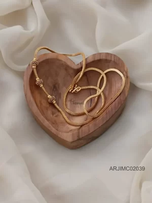 Ruby & Green Ball Mugappu Chain