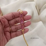 Ruby Stone Leaf Design Mugappu Chain