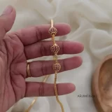 Ruby Stone Ball Mugappu Chain