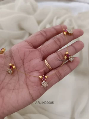 Ruby & White Invisible Necklace