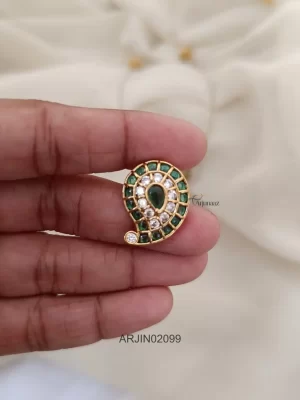 Green & White Stone Mango Invisible Necklace