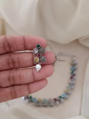 Leaf Design German Silver Necklace