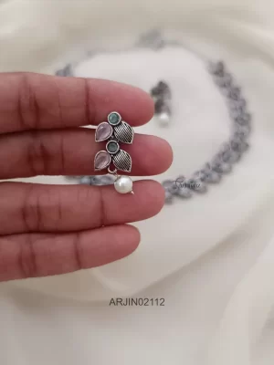 Unique Leaf Design German Silver Necklace