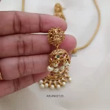 Pearl Hanging Lakshmi Pendant Necklace