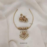 Elegant AD Stone Dual Peacock Pendant Necklace