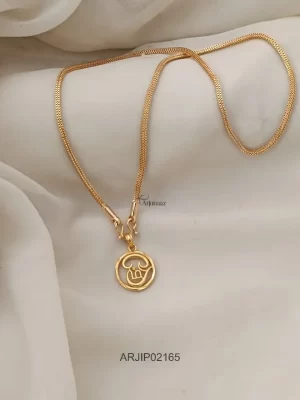 One Gram Gold Unique Design Pendant Chain