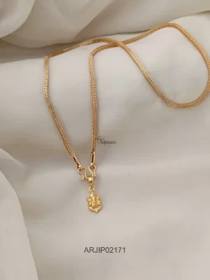 One Gram Gold Polish Vinayaka Pendant Chain