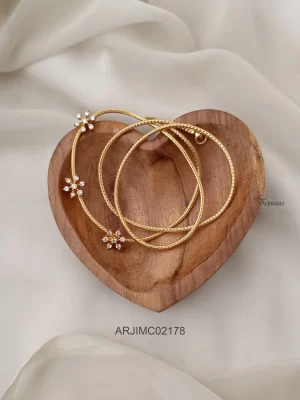 Elegant Diamond Replica Floral Mugappu Chain