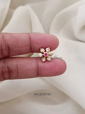 Ruby White Diamond Replica Earrings