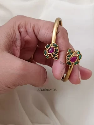 Trendy Green & Ruby Peacock Bracelet