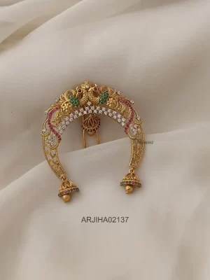 Dual Peacock Multi Stone Chand Jadabillai