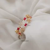 Trendy Coral White Stone Bangles