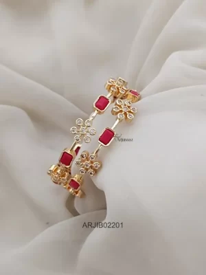Trendy Coral White Stone Bangles