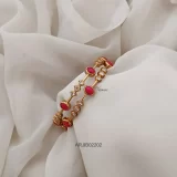 Unique Coral & CZ Matte Finish Bangles