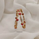 Unique Coral & CZ Matte Finish Bangles