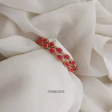 Elegant Coral Oval Stone Bangles