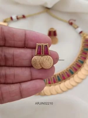 Traditional Multi Color Coin Necklace