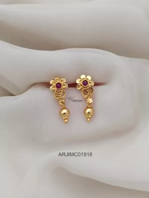 Cute Floral Design Screw Back Earrings