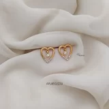 Heart Shape Daimond Replica Screw Back Earrings