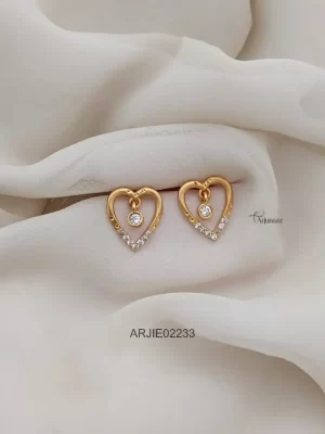 Heart Shape Daimond Replica Screw Back Earrings