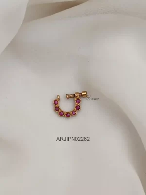 Simple Ruby Stone Nose Pin