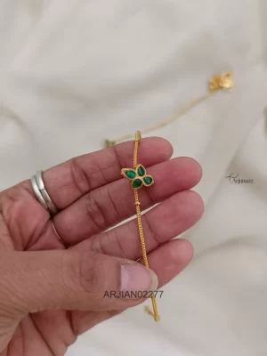 Floral Green Stone Anklets