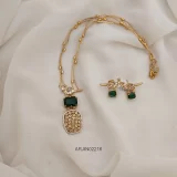 Emerald Bird Layered Thin Chain Necklace