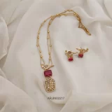 Ruby Bird Layered Thin Chain Necklace