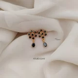 Daimond Look Black Stone Earrings