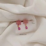 Ruby Stone Daimond Look Earrings