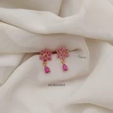 Ruby Stone Daimond Look Earrings