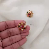 Navarathna Floral Stud Earrings