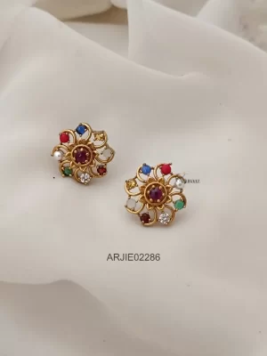 Trendy Navarathna Stud Earrings