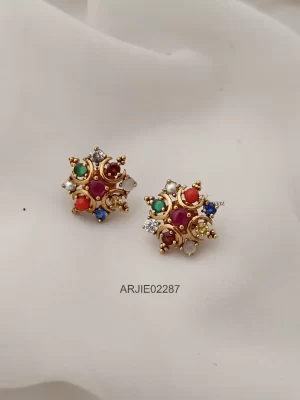 Unique Navarathna Stud Earrings