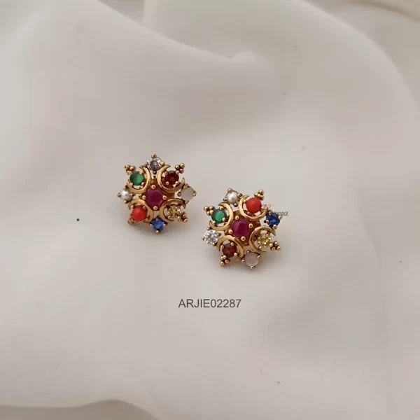 Unique Navarathna Stud Earrings