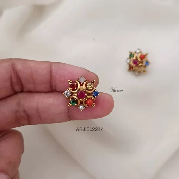 Unique Navarathna Stud Earrings