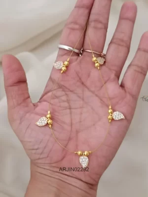 White Stone Mango Shape Invisible Necklace