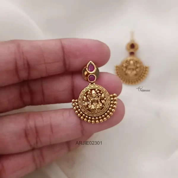 Traditional Ruby Lakshmi Ear Studs